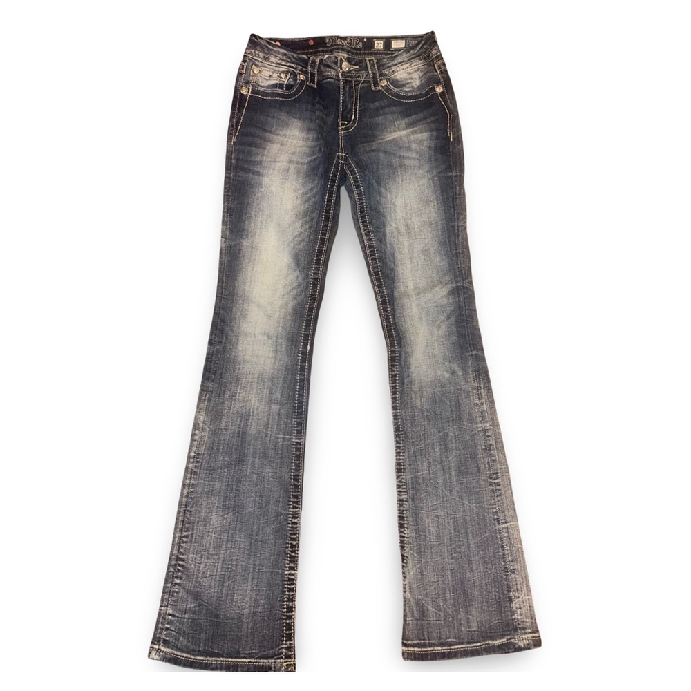 Miss Me Signature Bootcut Jeans Embroidered Size 27